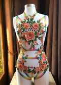 harnais en broderie florale ajustable dans le dos