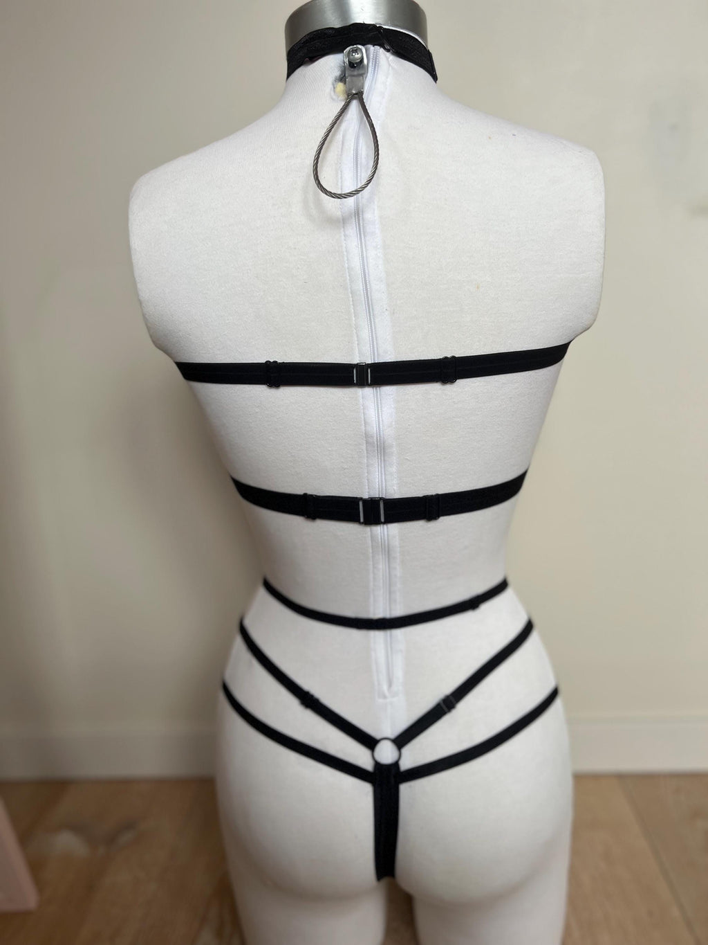ensemble de lingerie 3 pièces en perles noir