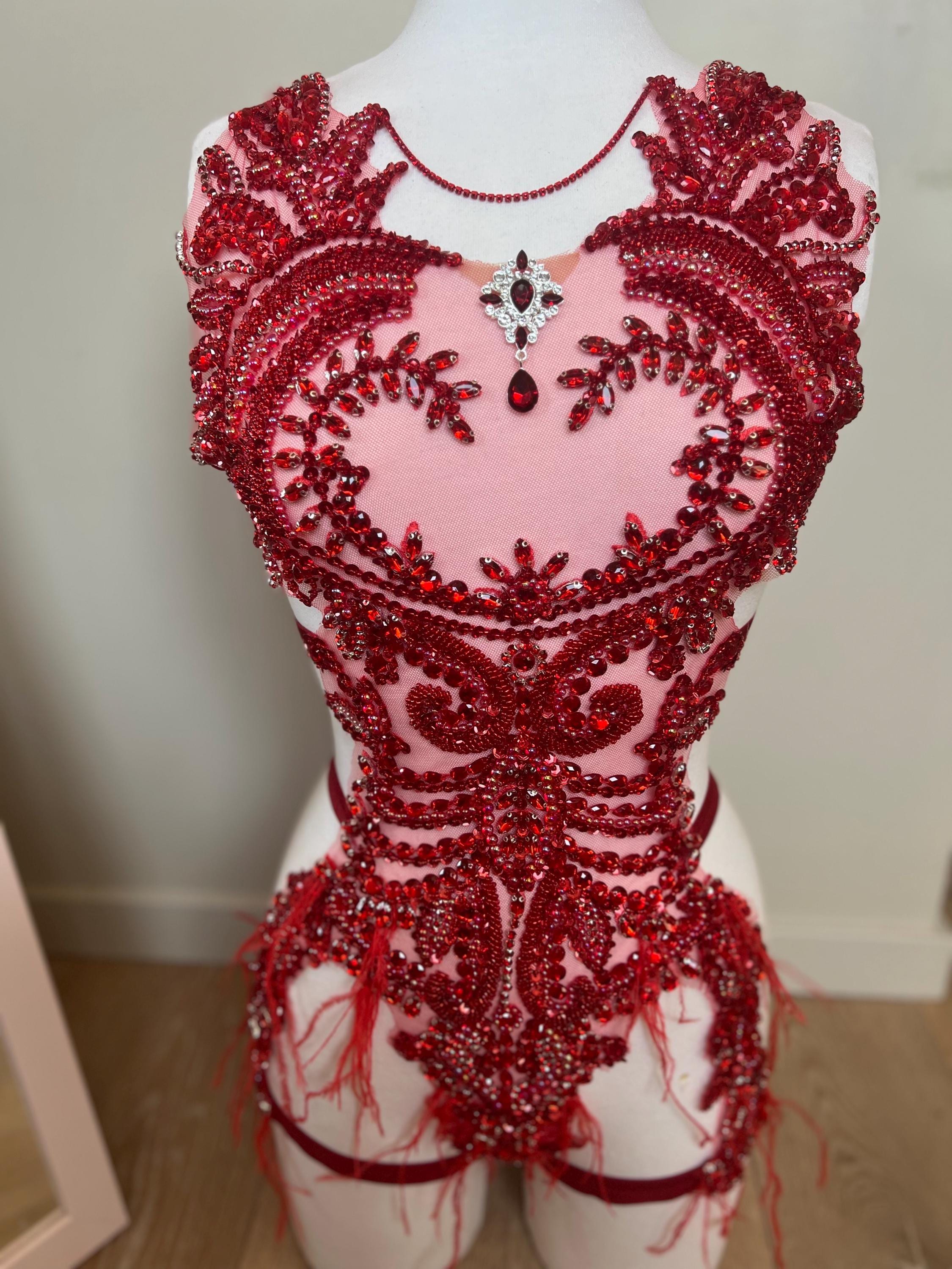 body en strass et plume précieux plusieurs coloris disponibles